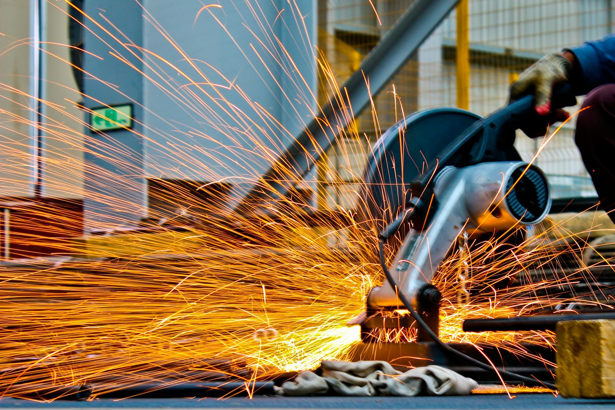 Precision metal cutting with industrial lighting